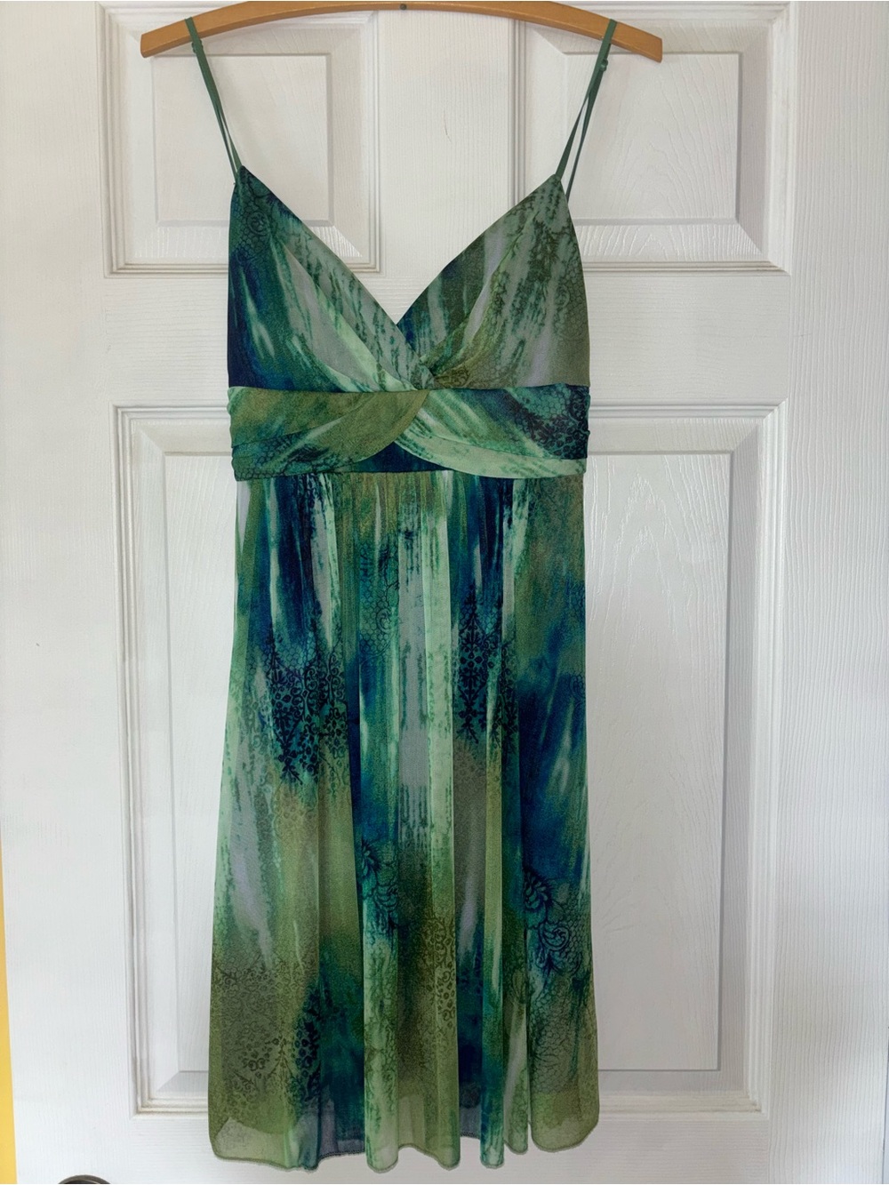 Green & Teal Spaghetti Strap Summer Dress